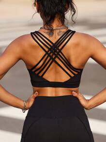 Tender Angel Damen Sport BHs Sommer stoßabsorbierend Kreuz-Rücken Modisch Laufen Yoga Fitness Weste Dopamin Training rückenfrei BHs