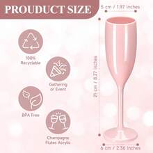 Reusable Acrylic Champagne Flutes – Elegant Plastic Champagne Glasses For Wedding Toast, Engagement Party, Graduation Celebration, Bachelorette Party, Bridal Shower, Baby Shower, Birthday Party,Brunch-Ready