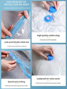 20pcsPortable Plastic Travel Bag Clothes Storage Bag, For Blankets, Bedding, Clothes, Quilts, Duvets, Ideal Home Supplies, Storage Essentials Space Saver Bags Organizer Organization Closet Organizer Bedroom Dorm Essentials Clothes Organizer Home School Bag For School School Accessories School Stuff