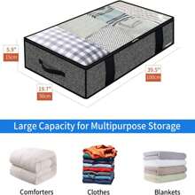Fabric Foldable Storage Bags For Household, Clothes Blanket Organizer Box With Transparent Window, Durable Material For Sweaters, Jackets, T-Shirts, Blankets
