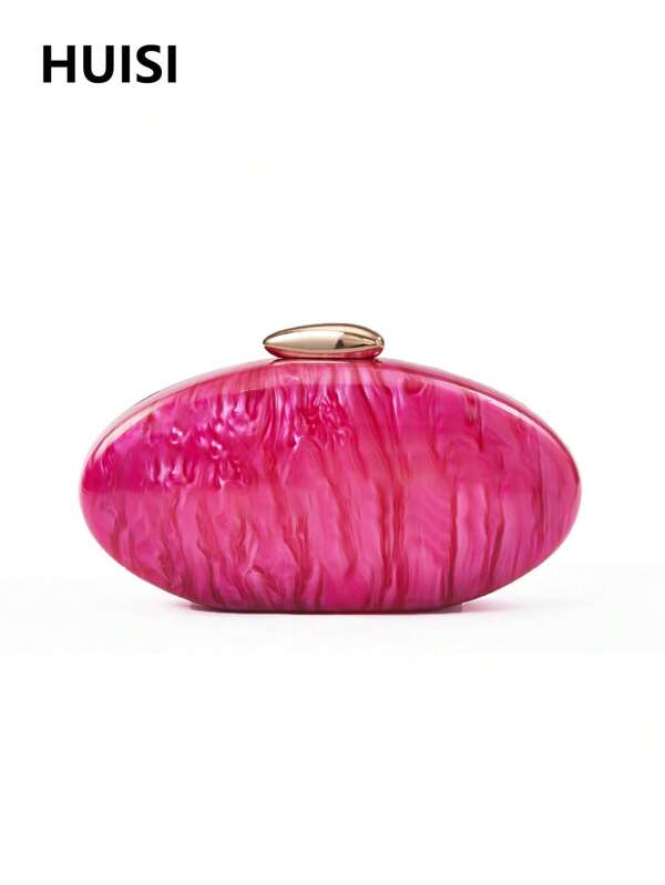 1 pezzo Borsa clutch minimalista in marmo rosso elegante da donna, borsa da sera in acrilico perfetta per feste, balli, concerti, matrimoni, appuntamenti o regali per lei