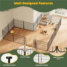 20" Tall Foldable Dog Playpen Panels With Door 8 Panels Black