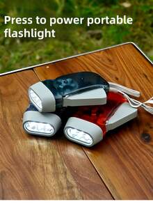 Hand Pressed Automatic Power Generation Emergency Flashlight, Very Suitable For Hiking, Outdoor Sports, Power Outages, Easy To Use External Hand Pressed Automatic Power Generation Emergency Flashlight, Manual Super Bright And Convenient Mini Flashlight - Multicolor - View 3