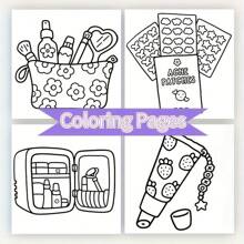 Glow In The Dark Cosmetics Coloring Book For Adults - 7.9x7.9 Inch, Single-Sided Print, Vibrant & Easy-To-Color Illustrations, Perfect For Valentine'S Day, Birthdays, And Party Gifts, Adult Coloring Book