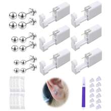 Ear Piercing Kit Disposable Ear Piercing Gun Kit With Sterile Multi-Sized CZ Earring Studs Easy And Earring Self Piercing Kit For Your Own Use At Home