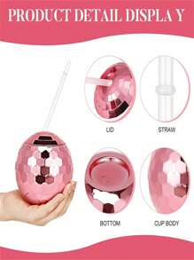 1 buc 580ml Disco Ball Cup cu capac și paie Disco Wine Flash Cocktail Cup Party Supplies și favoruri pentru petrecere