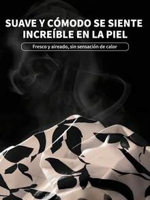 Sensual Star Clasi Pantalones de Mujer de Cintura Alta y Pierna Ancha con Estampado de Plantas, Casuales y Sueltos, para Uso Diario - Caqui - Ver 8