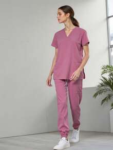 Surgical Lady Repellent Uniform - 藕粉色 - View 3