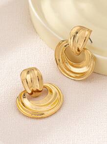 1 Paar geometrisch gefaltete, elegante Vintage-Ohrringe für Frauen