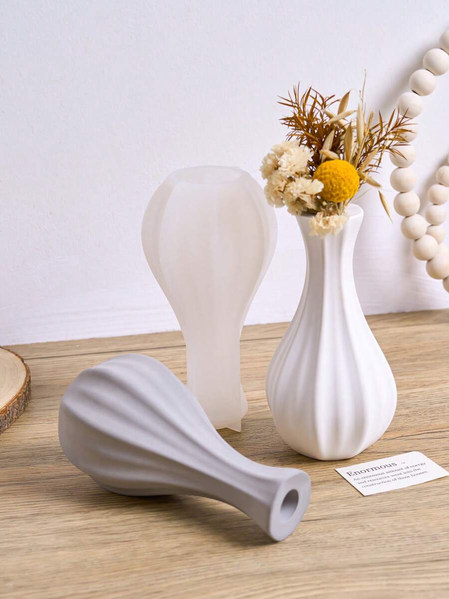 Minimalist Slim Vase Mold, Silicone Home Decor Gypsum Ornament - Mold - View 1