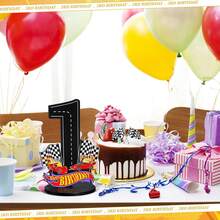 Racecar Numbers 1-9 Center Piece Decorations, Racecar Themed 9th Birthday Party Supplies, Wooden 9 Year Old Birthday Table Decor, Photo Props For 3 Years Old Boy - Black - View 5