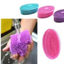 Silicone Brush Baby Shower Sponge Dry Massage Bath Towel For Body Bast Silicone Body Scrubber Back Scrubber