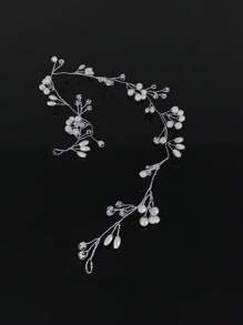 1 pieza Cinta para el cabello de novia con decoración de diamantes de imitación, cinta para el cabello de cristal boho