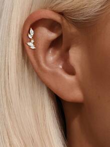 1 Peça Brinco Pequeno Marquise de Prata 925 Sterling com Bola Colorida, de Costas Planas, Declaração, Piercing de Cartilagem Hélix, Joias Finas para Uso Diário, Casamento, Festa, Noivado, Aniversário, Dia dos Namorados