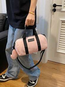 Versatile Nylon Boston Bag, Lightweight Outdoor Fitness Bag, Fashionable Nylon Handbag, Multifunctional Large Capacity Shoulder Bag, Crossbody Bag, Shoulder Crossbody Small Bag, Adjustable Shoulder Strap, Comfortable - Multicolor - View 5