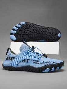 L.S.W.P 男女通用透气水鞋 - 速干、防滑五指水上运动鞋，适合室内健身、举重、瑜伽和户外活动，如海滩、游泳、冲浪和徒步旅行 - 耐用橡胶鞋底、系带闭合、四季皆宜、沙滩鞋 - 藍色 - 查看 8