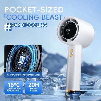 1 件便携式手持风扇，可调节 100 档风速，适合办公桌、办公室、户外使用，小巧便捷