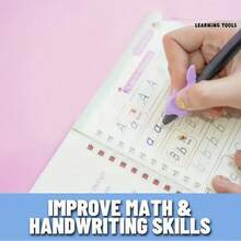 4 件套儿童控笔及智力训练书籍，蒙特梭利教育工具，包括英语练习本、带凹槽的魔法练习本、可重复使用的控笔训练本、学前书写练习本、绘画本、拼图训练本 - 彩色 - 查看 11