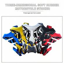 1pc Motorcycle Tankpad Sticker Fishbone 3D Tank Pad Stickers Oil Gas Protector Cover Decoration Flame Motorcycle Accessories - Multicolor - View 6