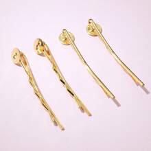 20 pièces d'épingles à cheveux, supports d'épingles à cheveux de 7 mm de diamètre intérieur, cabochons, plateaux plats de 45 mm de longueur pour la réalisation de bijoux avec épingles à cheveux