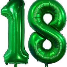 40 Inch Large 18th Birthday Number Balloon Candy Color 21st Birthday Number Balloon 1 Free Accessory 18th Birthday, 21st Birthday Party Decoration Scene Arrangement 18th 21st Photo Props - 18th Birthday - View 17