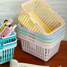 1/7 piezas Cestas de almacenamiento apilables contemporáneas de plástico para organizar el escritorio - Perfectas para la decoración del hogar, oficina y dormitorio, útiles y accesorios de oficina, estanterías - Multicolor - Ver 1