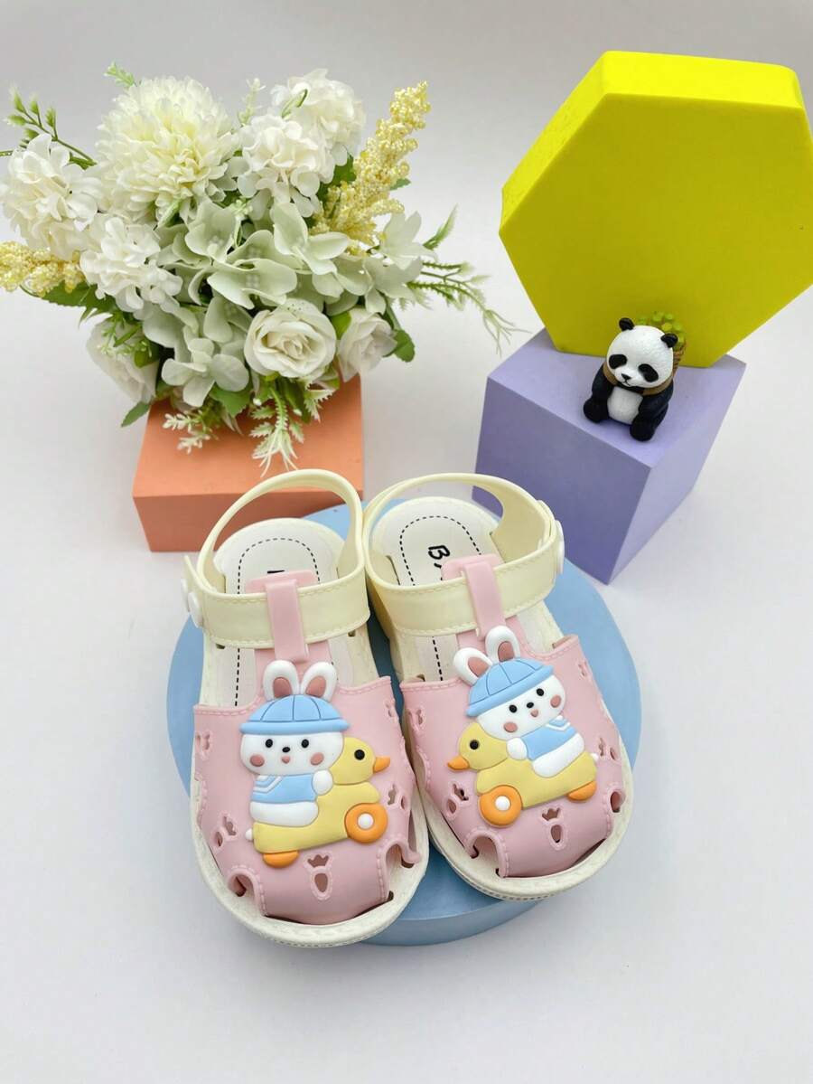 TEEOEC Sandals, Closed Toe Cartoon Cute Casual Breathable Protective Soft Thick-Soled Non-Slip Footwear - Pink - View 1