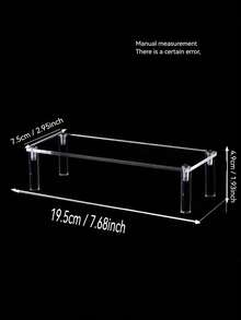 1 pieza Estantería de exhibición trapezoidal de acrílico DIY, para vacaciones en la playa, colección de baño, colección de dormitorio, gran capacidad, bolsa de maquillaje, artículos de viaje esenciales - transparente - Ver 14
