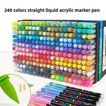 24/72/240 色丙烯颜料马克笔画笔织物岩石画笔石材陶瓷玻璃画布木工学校美术用品文具，毕业派对装饰用丙烯马克笔，母亲节礼物 - 软毛刷头可堆叠刷子，光滑涂鸦办公用品，多表面绘图工具