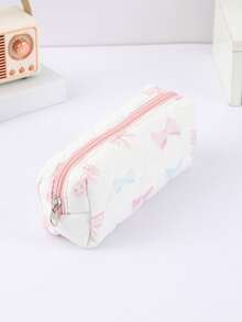 1pc Bow Pencil Case, Creative Floral And Bow Pattern Design, Beautiful Pencil Case - Suitable For Study Stationery Storage And Desktop Organization Decoration, Daily Portable Storage Bag, Beautiful Gift For Friends,Back To School,School Supplies,Pencil Pouch,School Bag - Multicolor - View 17