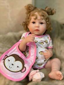 1 pieza Hermosa muñeca bebé reborn de 19 pulgadas, con cabello implantado, anatómicamente precisa e impermeable, recién nacida niña, regalo de cumpleaños perfecto para niños y coleccionistas - Multicolor - Ver 3
