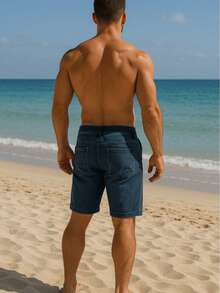 MEN'S SHORTS Tropical Print Summer Fit Drawstring Pocket - Blue - View 3