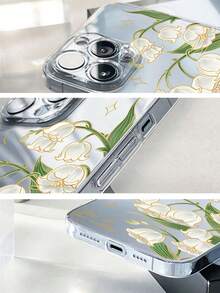 1个透明轻薄百合花图案手机壳，兼容三星Galaxy系列，兼容 16、13、15、15 Pro、14 Pro、14 Plus、7/8 Plus、11、12 Pro Max、13、14 Pro Max，兼容三星S24、S23、S25，是送给亲朋好友的绝佳礼物。防水防震防摔防刮，国际版，非国内版。 - 無色 - 查看 3