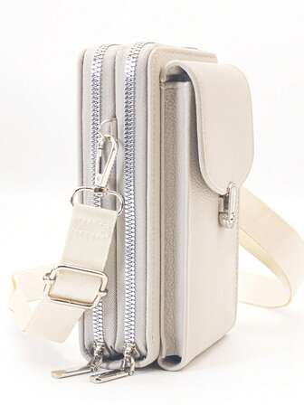 New Crossbody Bag, Multi-Functional Large Capacity Double Zipper Phone Wallet, Fashionable Minimalist Yet Delicate And Soft, Suitable For Casual, Vacation, And Dates