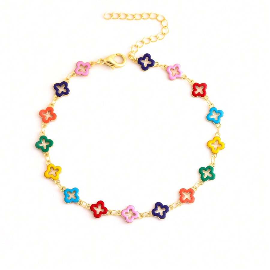 1 chiếc vòng tay dây đồng hình ngôi sao được sơn màu kim loại ngẫu nhiên, thích hợp để đeo hàng ngày, làm quà tặng hoặc đi nghỉ mát. - Nhiều màu - Xem 1