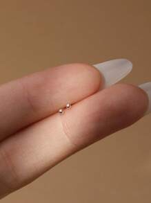 1 Peça Brinco Pequeno Marquise de Prata 925 Sterling com Bola Colorida, de Costas Planas, Declaração, Piercing de Cartilagem Hélix, Joias Finas para Uso Diário, Casamento, Festa, Noivado, Aniversário, Dia dos Namorados