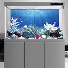 阳光海滩主题装饰画，适用于鱼缸背景，水族箱背景，鱼缸贴纸，爬虫缸背景，水族箱阳光水下风景设计，水族箱装饰配件 - 彩色 - 查看 5