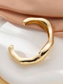 1 Brazalete asimétrico con forma de ola de lava, brazalete dorado, brazalete plateado, brazalete abierto de diseño exclusivo y creativo