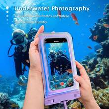Funda Impermeable Flotante para Teléfono para 17 16 Pro/15/14/13/12, Bolsa Seca para Celular IP68 para Viajes, Bolsas Esenciales para Playa y Crucero con Correa Cruzada, Púrpura Iridiscente -″ - A1-Púrpura iridiscente - Ver 4