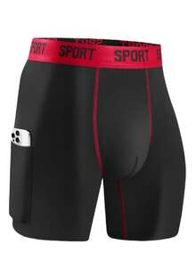 1 Pc Men's Boxer Breifs ,Simple Line Design In Red,Comfortable, Casual, Breathable, Fast Drying Men's Flat Underwear, Men's Elastic, Fashionable And Comfortable Underwear,Casual Wear, Men's Underwear Suitable For Everyone's Daily Wear - Red - View 1