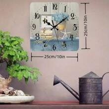 10-Inch Square Vintage Style Wall Clock, Creative European Design, Suitable For Living Room, Bedroom, Study, Office, Dining Room, Cafe, Bar, Home Decor Room Decor Clock Wall Bedroom Decor Dormitory Decor Back To School School Decor School Surprise