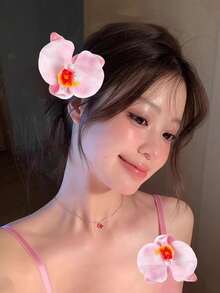 3 件逼真的蝴蝶兰人造花 - 优质 DIY 兰花配饰，适用于帽子/鞋子/服装装饰、新娘手工艺、时装设计师和妈妈（婚礼季/母亲节/春季工艺套件） - 彩色 - 查看 3