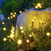 IP65 Waterproof 2-Pack Solar Firefly Lights | 4H Fast Charge | 8/10LED Wind-Swaying Garden Path Lamps