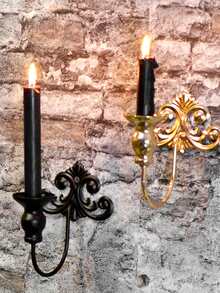 1pc Wall Hanging Candlestick Wall Lamp Scented Candle Decoration Gold Black Candle Holder Home Bar Outdoor Candle Lantern - 1pc - View 14