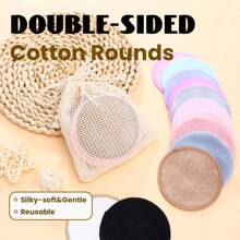 BATENG 4/8/16/20Pcs Round Makeup Remover Pads, Reusable Natural Facial Cleansing Pad For Eyes, Face And Lips, Bamboo Rounds For All Skin Types, Gentle Exfoliating Scrub, Deep Cleansing Makeup Removal Sponge, Neutral Plant Fragrance-Free Skin Care Tools For Men And Women, Face Wash And Bath, Includes Washable Bag For Laundry & Storage, Suitable For Holiday Gifts