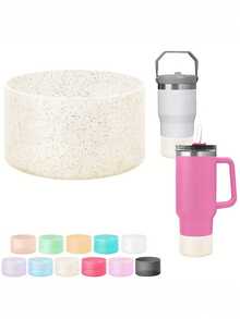 1 件硅胶闪光杯套，防滑，耐热，玻璃杯垫 - 彩色 - 查看 2