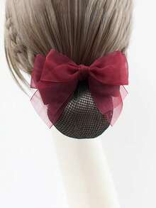 1 Pc Hotel Stewardess/Nurse/Service Uniform Bowknot Headpiece Hair Clip For Work Commute, Korean Style Claw Clips Hair Claws Hair Barrettes, School Stuff, Elegant, College, Bows, Cute, Classy, Winter Outfit Women, Hair Accessories For Women, Hairpin,Summer,Holiday,Travel,Festival,Party - Mesh - View 17