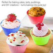 Reusable Silicone Cupcake Baking Cups,Non-Stick Muffin Liners For Party Halloween Christmas - Multicolor - View 4