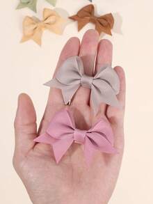 24 chiếc kẹp tóc nhiều màu sắc, phù hợp cho bé gái, màu nâu, be, hồng, kẹp tóc nơ nhỏ bằng satin, kẹp cá sấu thanh lịch có đuôi, phù hợp cho mọi mùa, phụ kiện tóc trẻ em - Nhiều màu - Xem 6