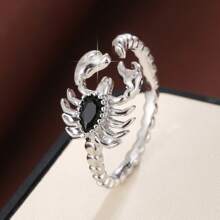 1pc Fashionable Scorpion Open Design Cubic Zirconia Ring For Women